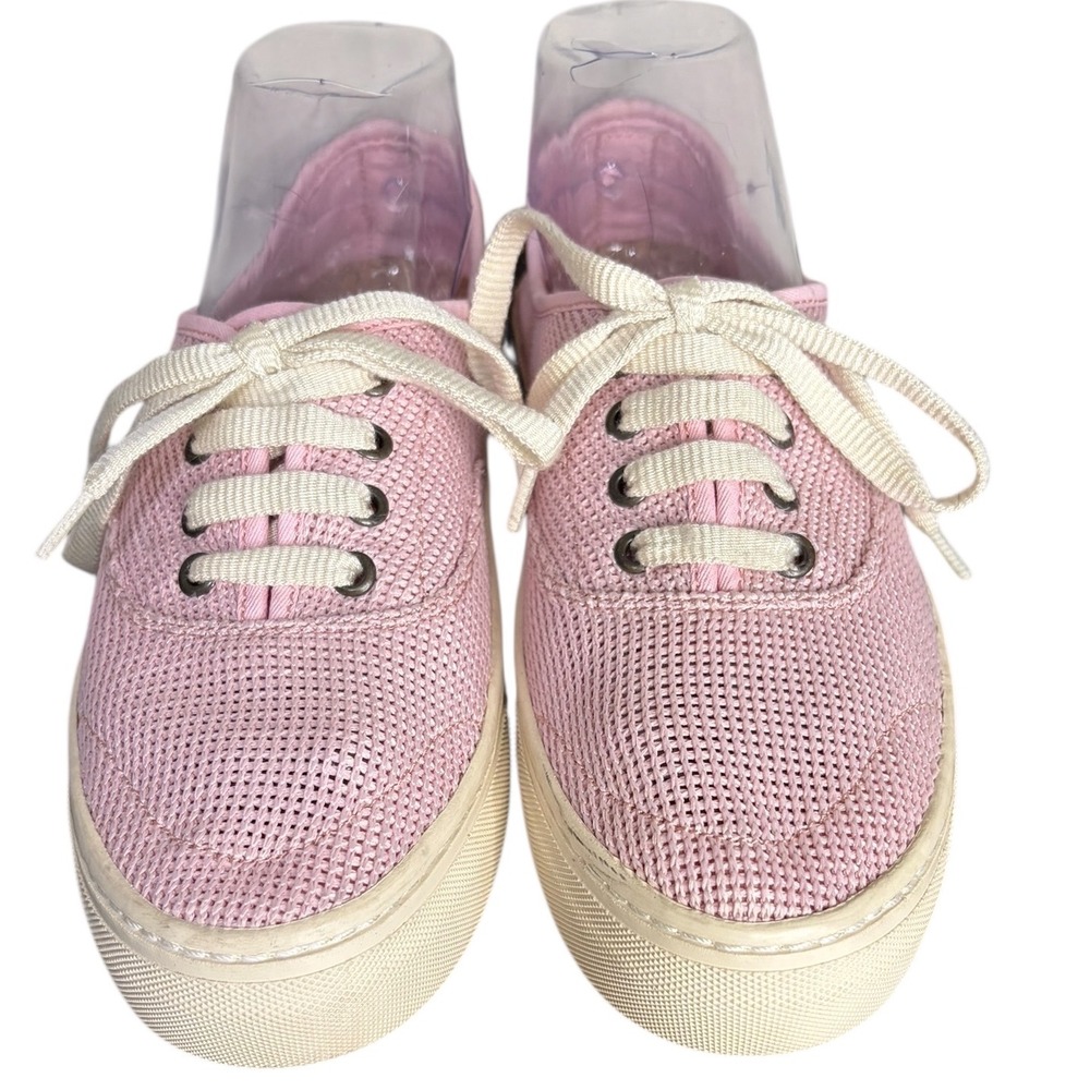 Soludos Pink Woven Perforated Lace Up Canvas Sneakers‎ Womens Size 8.5 - Picture 2 of 8
